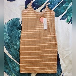 Bailey's Blossoms 2T Camisole Dress White Tan Brown NWT